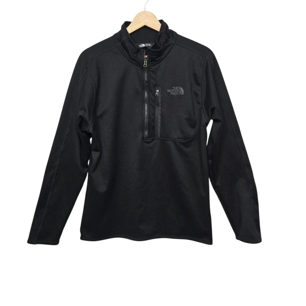 The North Face Mens Black Quarter Zip Fleece Pullover Jacket Size Medium Outdoor